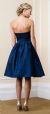 Strapless Solid Color Knee Length Bridesmaid Party Dress back